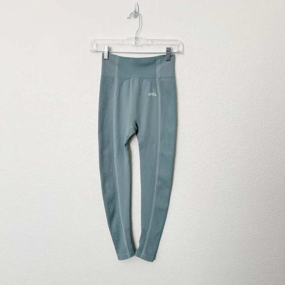 [AYBL] Teal Seamless Reflex Sports Bra & Legging Matching Set Size Small S